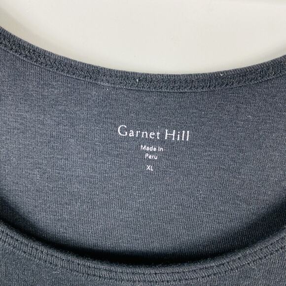 Garnet Hill Size XL Pima Cotton Layering Tank Top Black - Picture 4 of 6